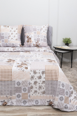 Пододеяльник перкаль Коллаж белый